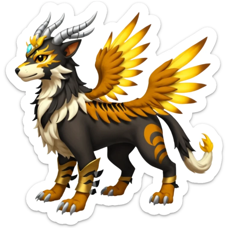 Houndoom-Solgaleo-Tigress-Luxray-Trico-Gryphon-fusion (full body) sticker