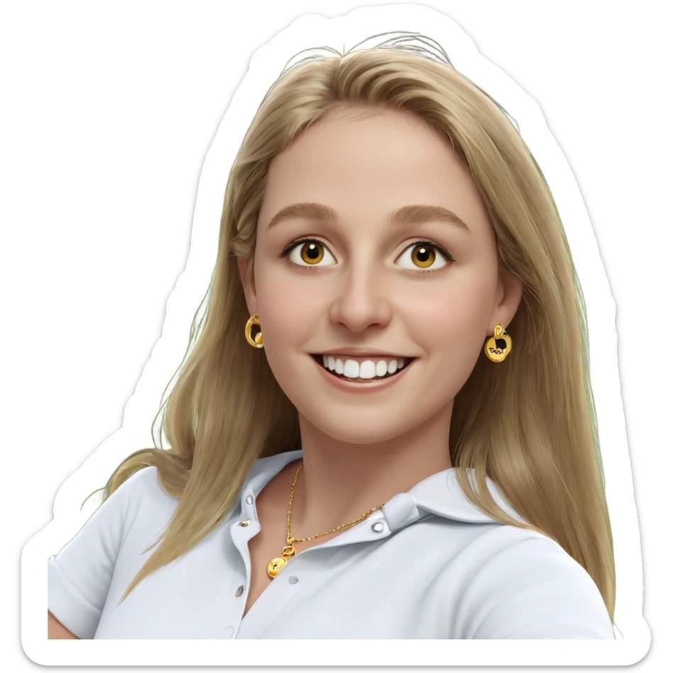 smiling girl outdoors with jewelry sticker