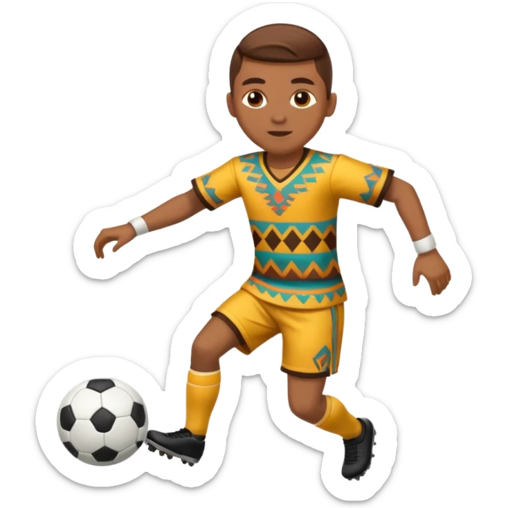 Águila real de nacionalidad mexicana con vestimenta de la cultura azteca que juegue fútbol sticker