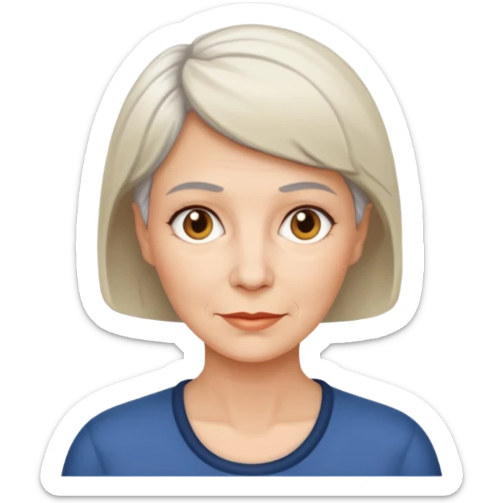 hazme la misma mujer blanca pero mas viejita y con el pelo corto sticker