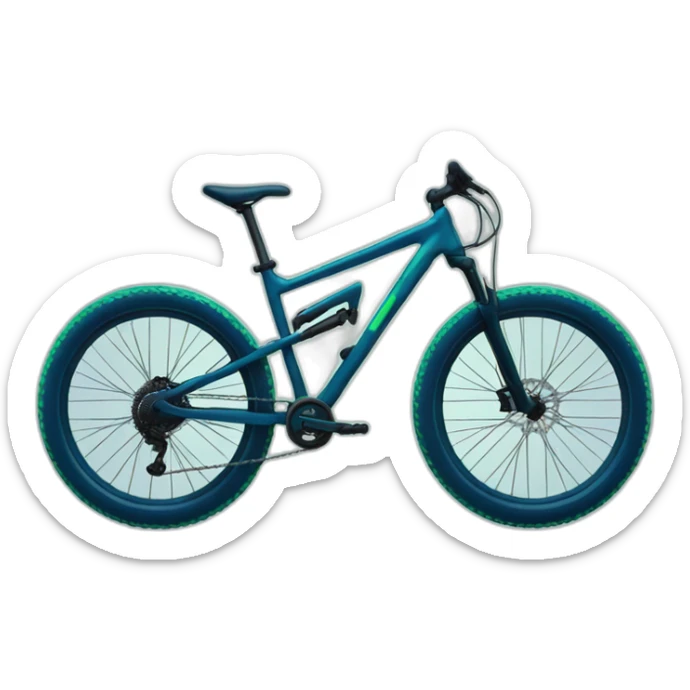 mountain bike in dark blue and sea-green colors sticker
