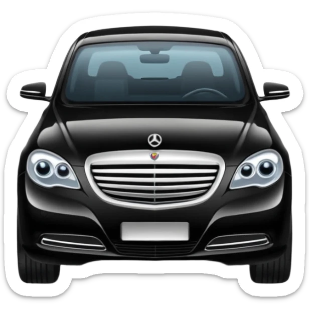 Crée-moi une voiture noire, berline, très classe La voiture  en long 2025classe S que d’un côté sticker