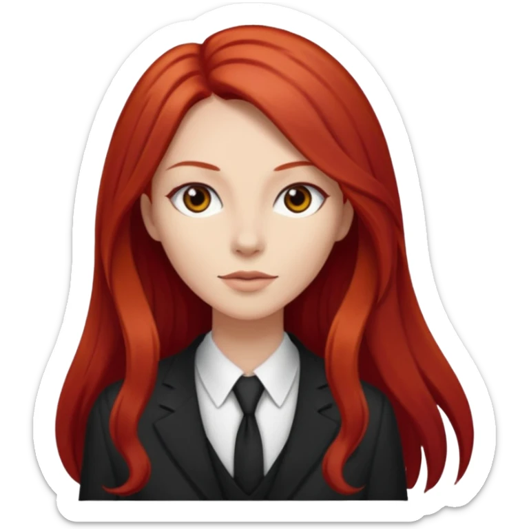 Mujer flaca con cabello largo color rojo color de piel blanca, Hombre de color medio moreno con cabello color negro, flaco sticker