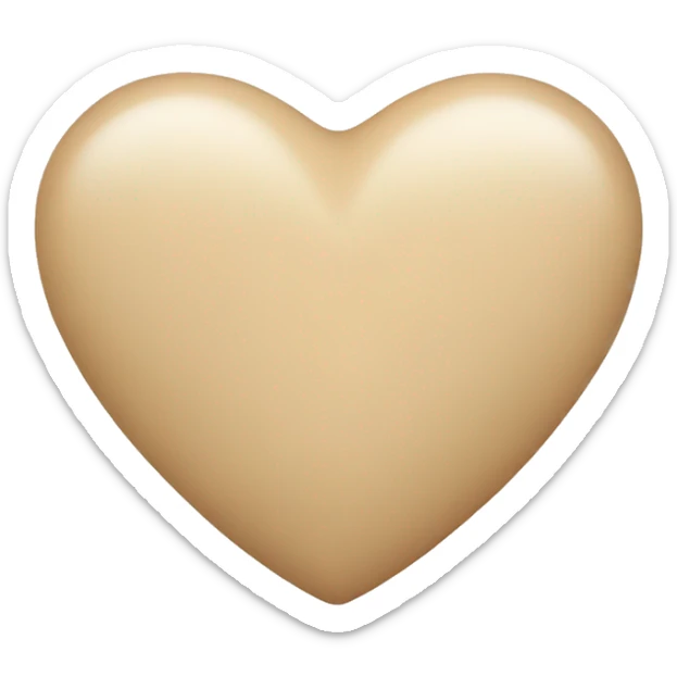 beige heart sticker