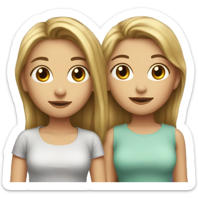 Two friends girl sticker