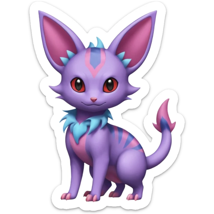 Sneasel-Nidorino-Espeon-Noibat-Purrloin-Fakémon-hybrid-creature (full body)  sticker