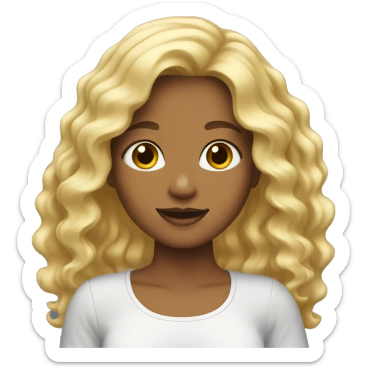 Girl with wavy blonde hair  sticker