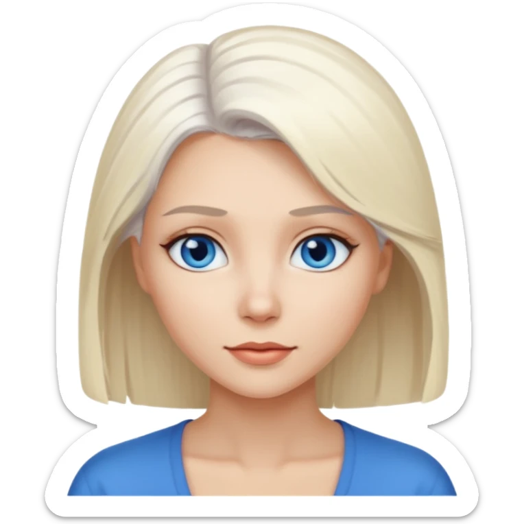 Güzel sarışın bir kadın kıyafeti beyaz saçları düz sticker