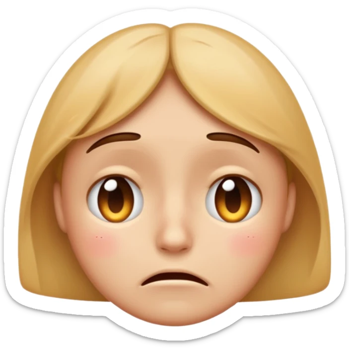 so like a sad face 🥺 and mix of this☺️ and this😔, like someone is sad because you ignore them but they have that cute smiley face with watery but not watery eyes and you cant say no to them, but make it classic emoji not woman or man emoji sticker