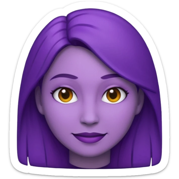 emoji of a racially ambiguous woman, who looks serious. no skin color please. use a color. sticker