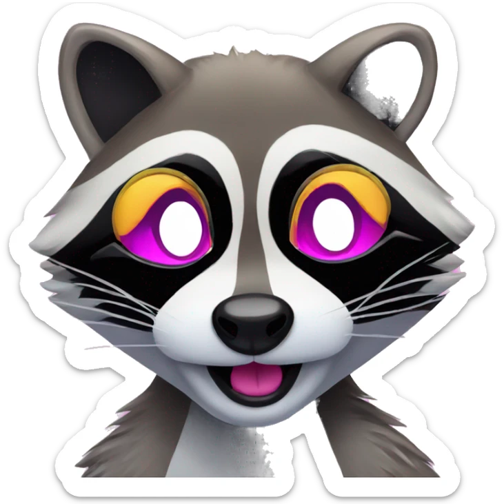 lisa frank raccoon  sticker