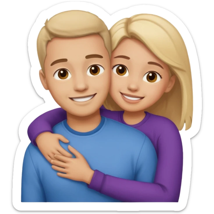 Texte ´Gros câlin’, en dessous un homme serre sa sœur dans ses bras sticker