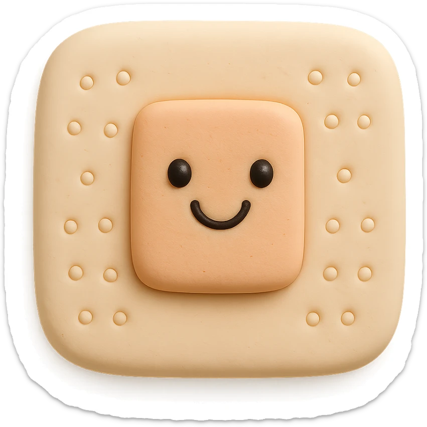 edible bandage with cute smile, fondant cake art style sticker