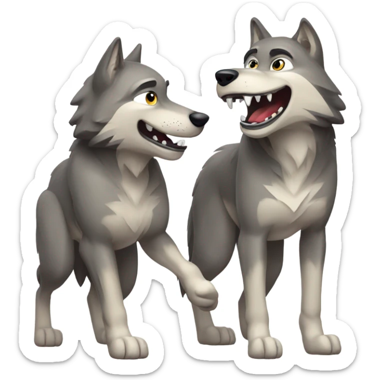 Wolf best friends sticker