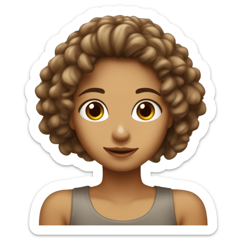 Ragazza con i capelli ricci, gli occhi marroni e il camice bianco. Ha in mano le provette da laboratorio sticker