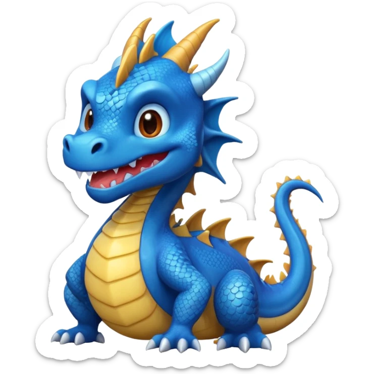 sevimli mavi ejderha sticker