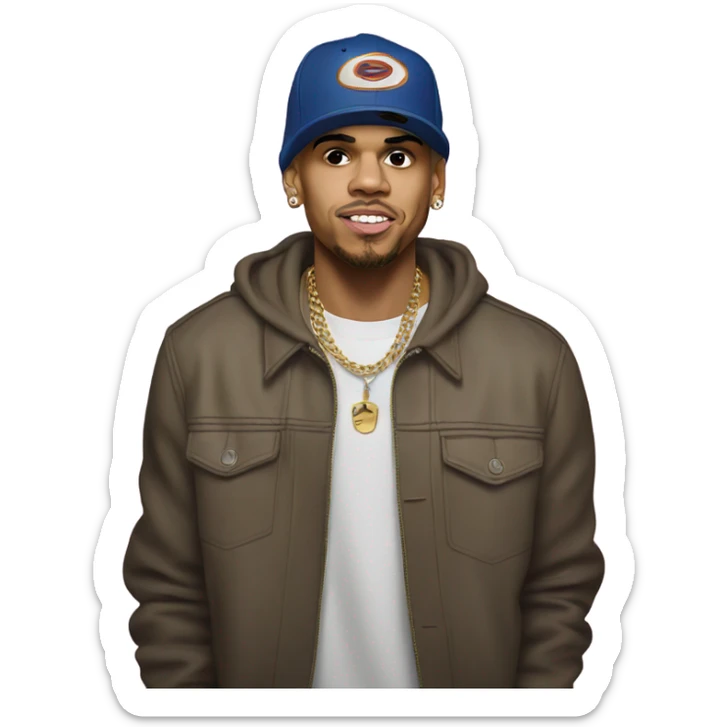 Hyper Realistic Chris Brown  sticker