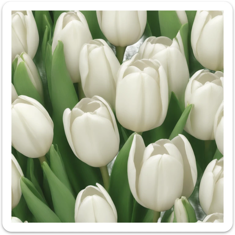 white tulip bouquet  sticker