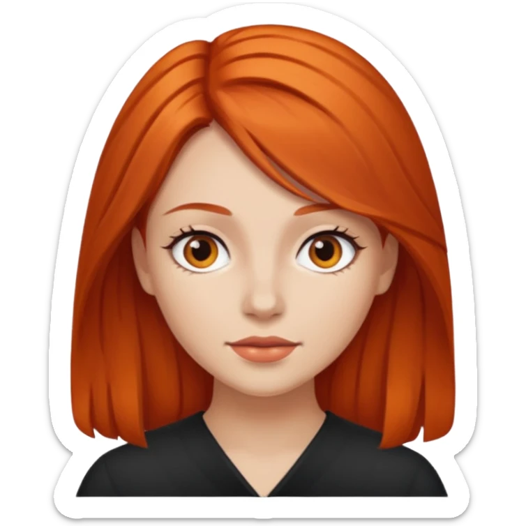 hazme la mima mujer del pelo naranja pero el color del pelo mas oscuro sticker