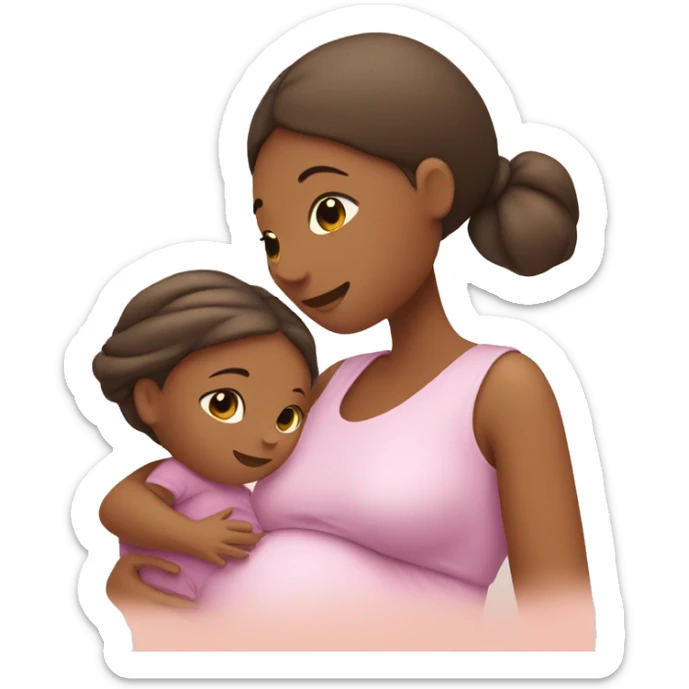 Pregnant woman with baby girl  sticker