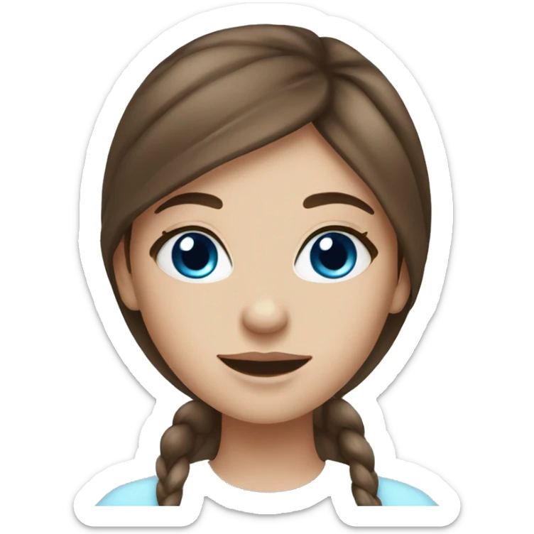 skin care girl with brown hair and blue eyes sticker