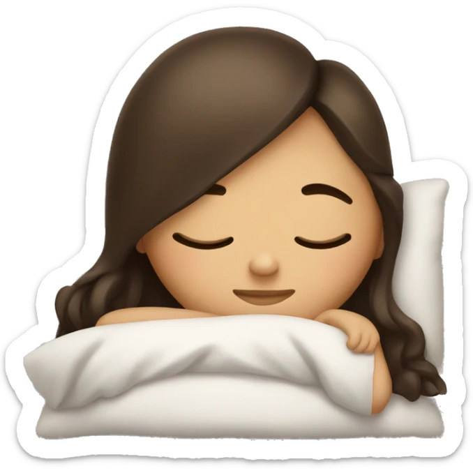 Brunette girl sleeping sticker