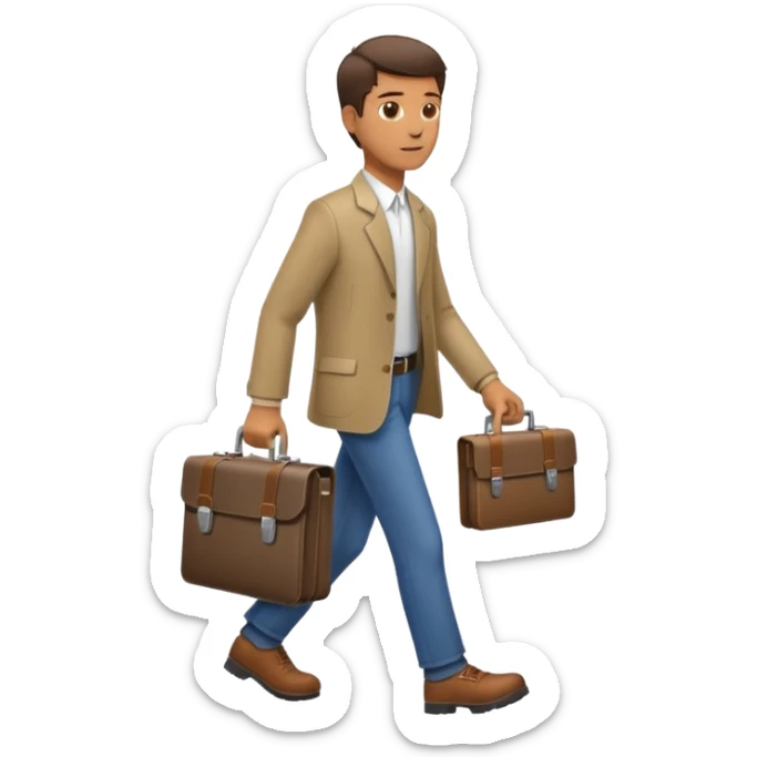 side profile of man walking with wrench in one hand and briefcase in the other sticker
