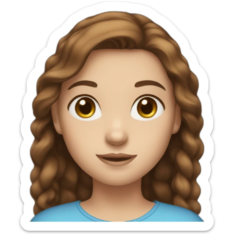 girl with brown hair blue eyes sticker