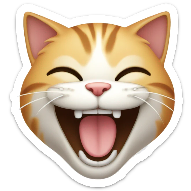 cat laughing sticker