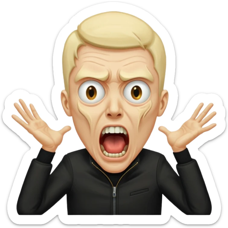 FAI LO STESSO UOMO CON LA GIACCA NERA (LA PRIMA IMMAGINE A SINITRA DELL ULTIMA RAPPRESENTAZIONE) CHE URLA DA DOLORE TIPO URLO DI MUNCH sticker