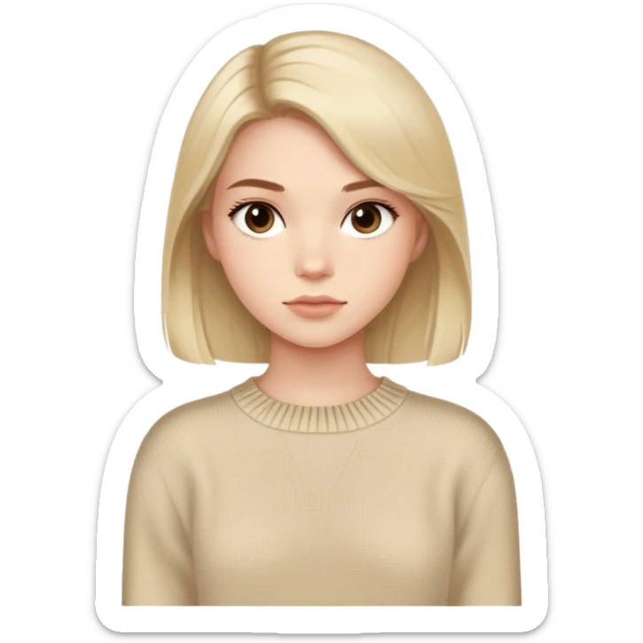 girl wearing beige ralph lauren sweater sticker