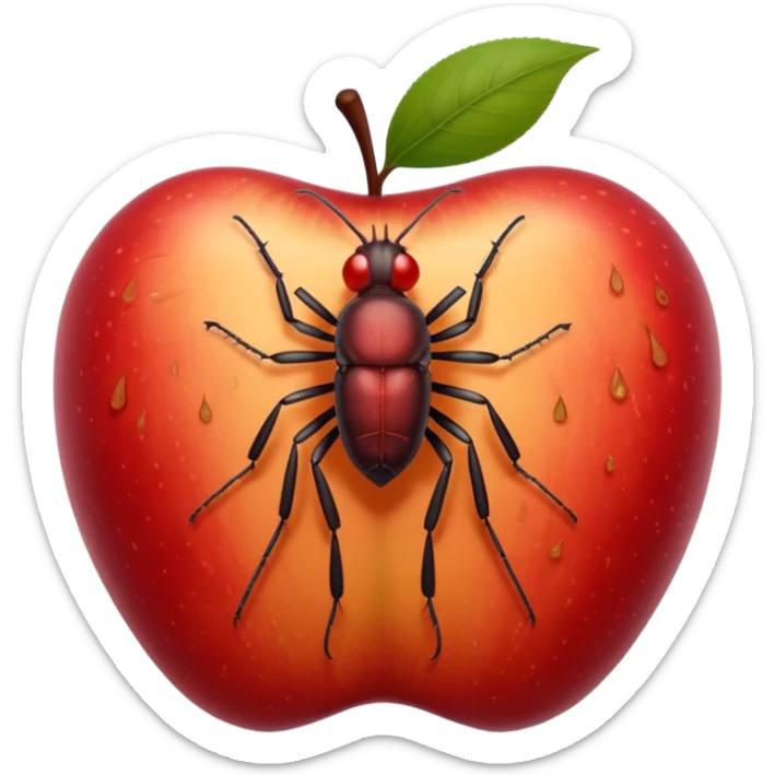 emoji of a small patch of skin (like on the neck or scalp) with a tiny red itchy bump and a small cartoon louse (bit) nearby, expressing mild irritation — clean, soft Apple emoji style, no gore, just symbolic redness and the insect clearly visible sticker