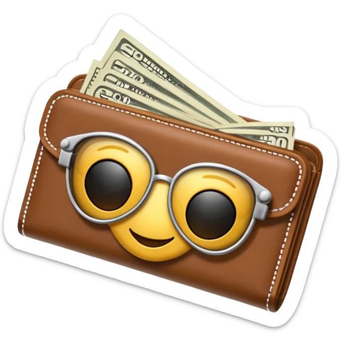 Aviator money emoji, wallet full of cash, casino vibe, premium 3D emoji style, clean, no background
 sticker