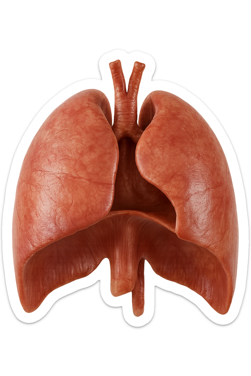 diaframma umano anatomico, iperrealistico 4k, isolato su sfondo bianco sticker