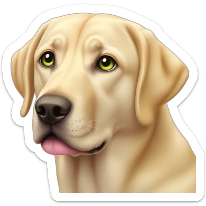 yellow-labrador-pink-nose-green-eyes-wet-pink-nostrils droopy eyess sticker
