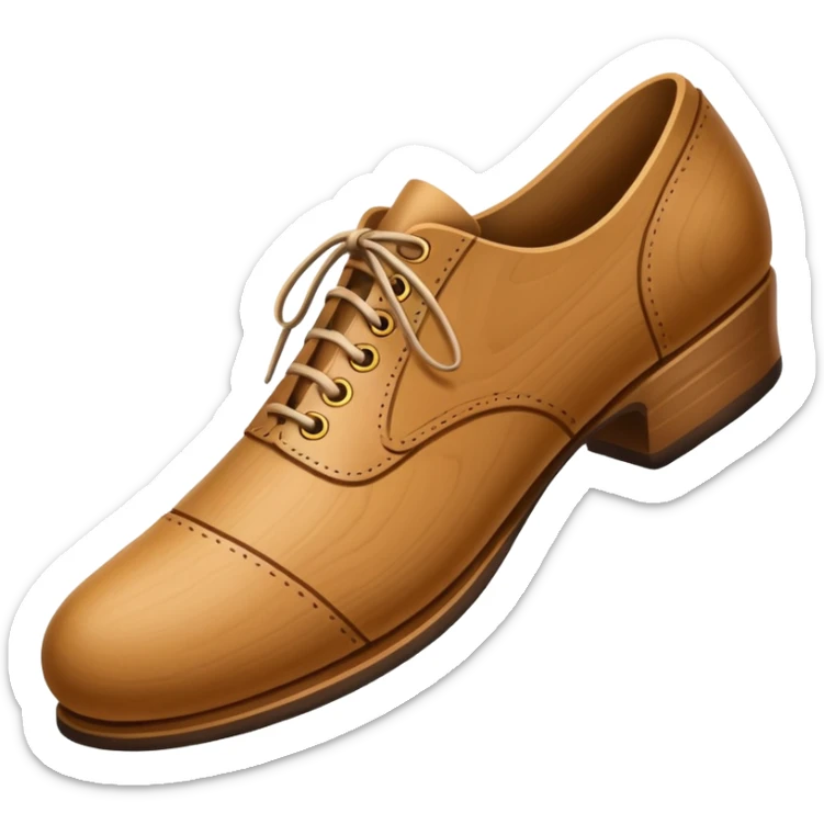 Un zapato de madera estilo Polonia . El zapato está tallado a mano. sticker