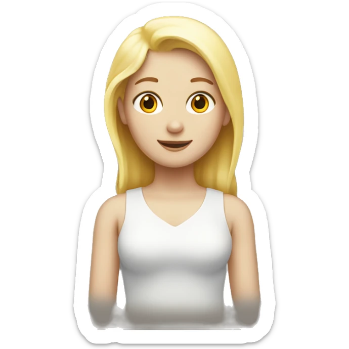 "Two girls, one white skin with yellow hair, one white skin with red hair." sticker