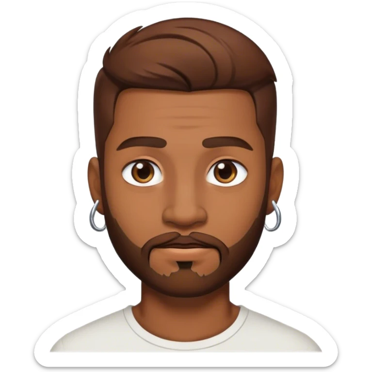 Man with brown hair and facial hair with facial piercings sticker