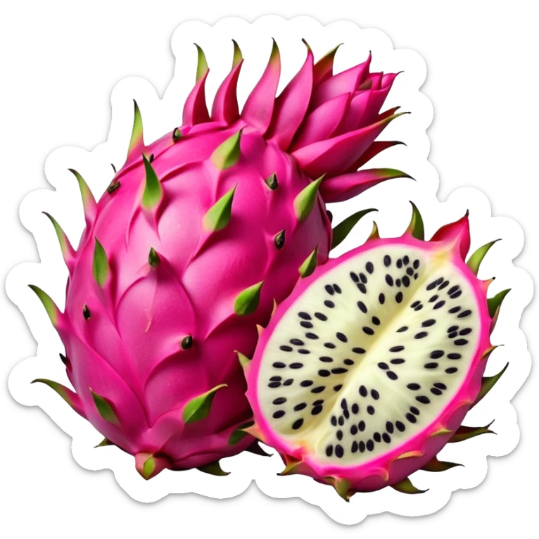 Dragon fruit emoji not spiny outside of dragonfruit no seeds no faves sticker