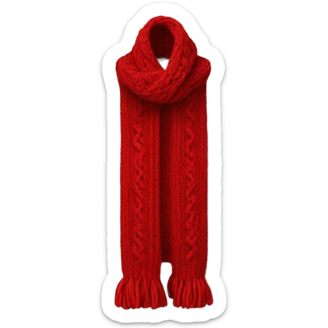 Knitted Scarf red sticker
