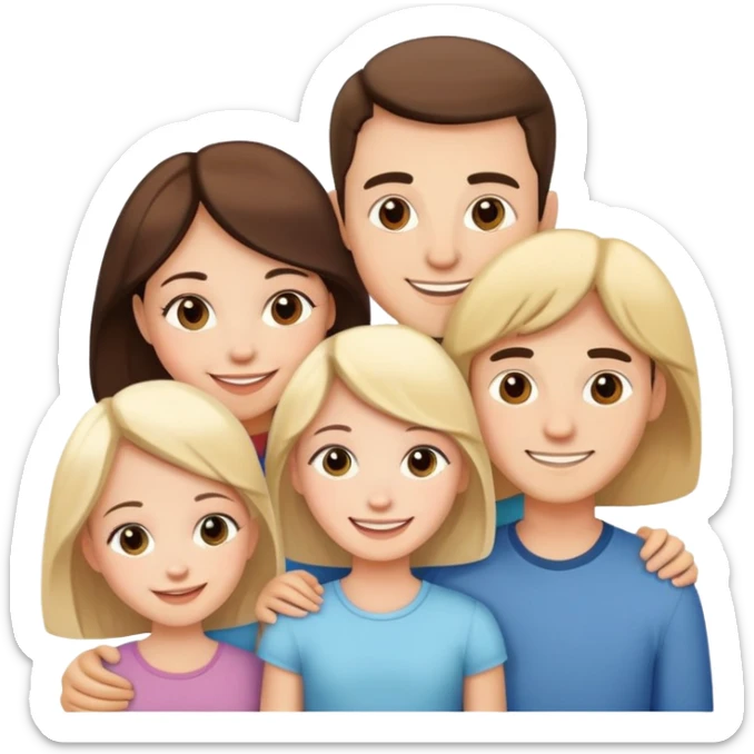 Hugging my family of five, mom, dad, two sisters and a brother  sticker