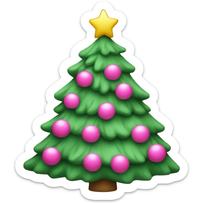 pink christmas tree sticker