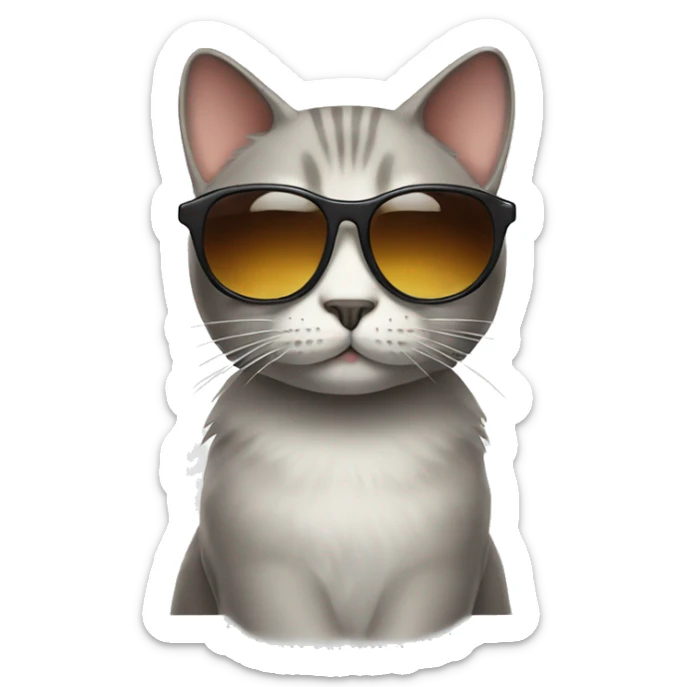 Cat with sunglasses sticker