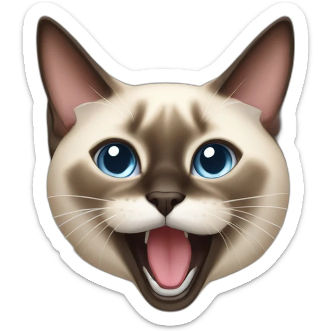 Siamese cat yawn sticker