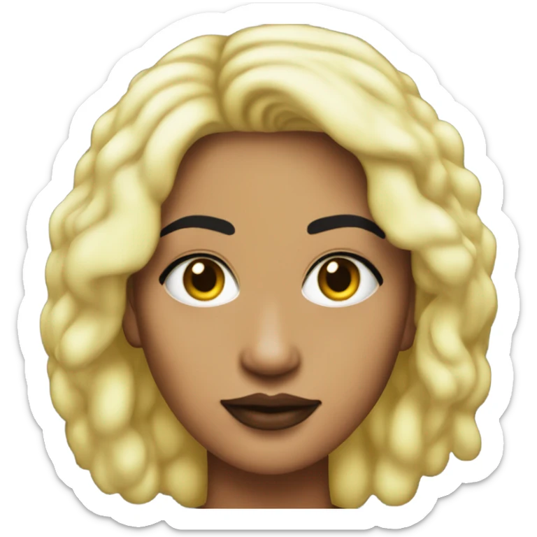 Tanned woman with black hair dressed in 1990s grunge hair, makeup, and neon attire  sticker