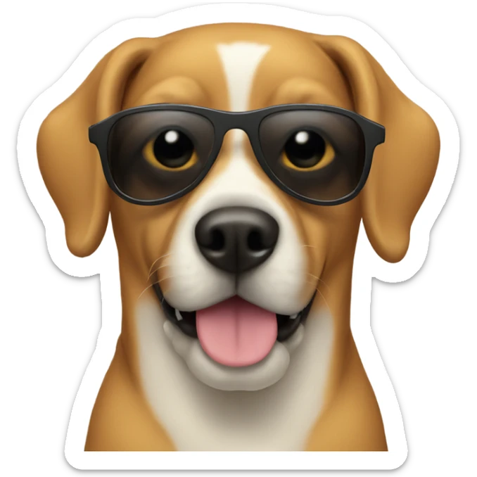 Dog with sunglasses sticker