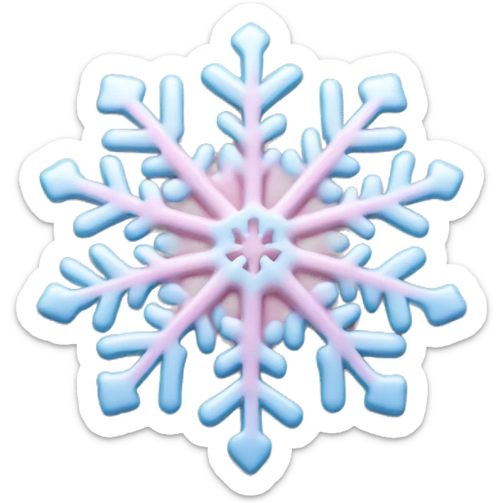 pastel pink snowflake  sticker