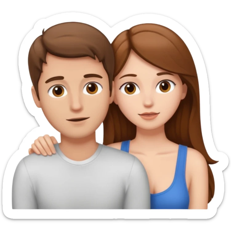 Brown haired white guy doggystyle sex with brown haired white girl, girls ass us, guy is behind sticker