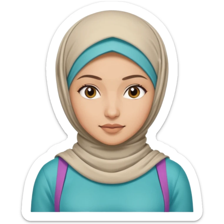 High resolution girl wearing a hijab and is a fitness trainer sticker