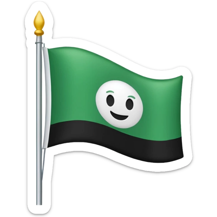 I want a flag as a emoji its made by three colours white green and black sticker